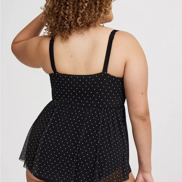 Torrid Polka Dot Retro Underwire Mesh Swim Dress - Picture 3 of 9